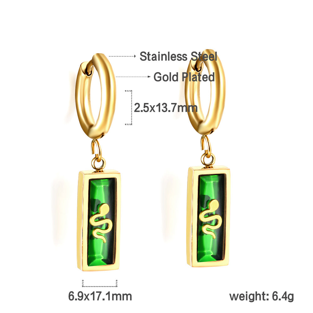 2.5x13.7mm circle with rectangular black zirconia left and right moon star earrings asonjewelry